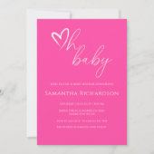 Oh baby! Minimalistisch Eenvoudig Roze Baby shower Kaart (Voorkant)