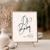 Oh Baby minimalistisch elegant handgeschreven scri Poster