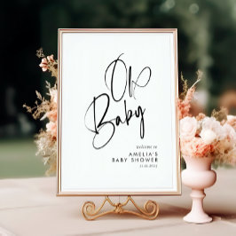 Oh Baby minimalistisch elegant handgeschreven scri Poster