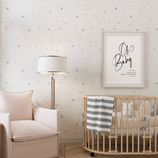 Oh Baby minimalistisch elegant handgeschreven scri Poster