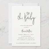 Oh Baby minimalistisch Genderneutraal Baby shower Kaart (Voorkant)