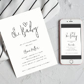 Oh Baby minimalistisch Genderneutraal Baby shower Kaart