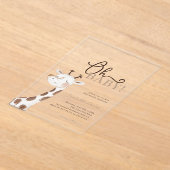 Oh Baby! Minimalistisch Giraffe Baby shower Acryl Uitnodigingen (Laagn)