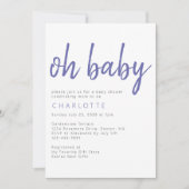 Oh Baby minimalistisch modern Baby shower Kaart (Voorkant)