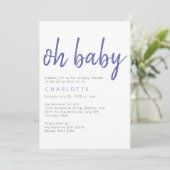 Oh Baby minimalistisch modern Baby shower Kaart (Staand voorkant)