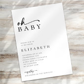 Oh Baby Minimalistisch Modern Script Baby shower Kaart
