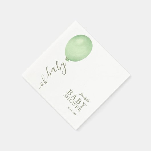 Oh Baby Minimalistisch Sage Green Balloon Baby sho Servet (Hoek)