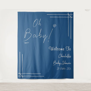 Oh Baby! Minimalistische baby shower geslachtsneut Wandkleed