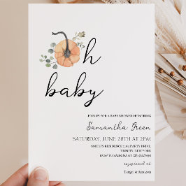 Oh Baby Minimalistische Pompoen Baby Shower Uitnod Kaart