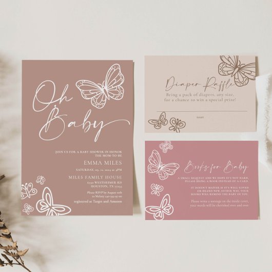 Oh Baby minimalistische uitnodiging tot Baby showe