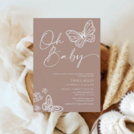 Oh Baby minimalistische uitnodiging tot Baby showe