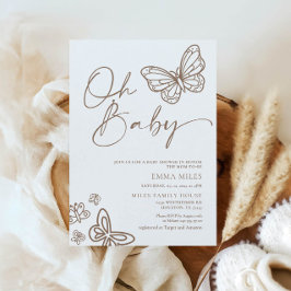 Oh Baby minimalistische uitnodiging tot Baby showe