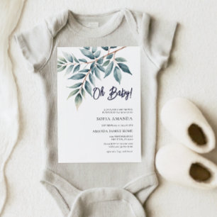 Oh Baby Minimalistische Waterverf Winter Baby show Kaart