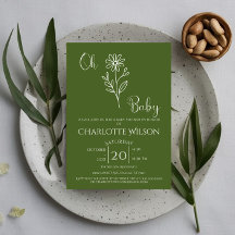 Oh Baby Minimalistische Wildbloem Baby Shower