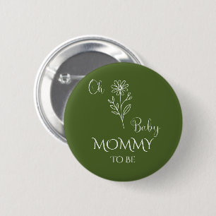 Oh Baby Minimalistische Wildbloem Wordt Mama Ronde Button 5,7 Cm