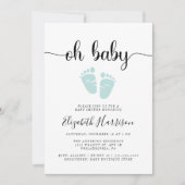 Oh Baby Mint Groen Baby shower Kaart (Voorkant)