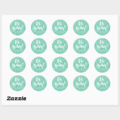 Oh Baby Mint Waterverf Baby shower Ronde Sticker (Vel)