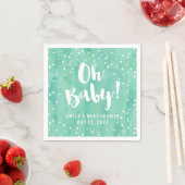 Oh Baby Mint Waterverf Baby shower Servetten (Insitu)