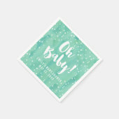 Oh Baby Mint Waterverf Baby shower Servetten (Hoek)
