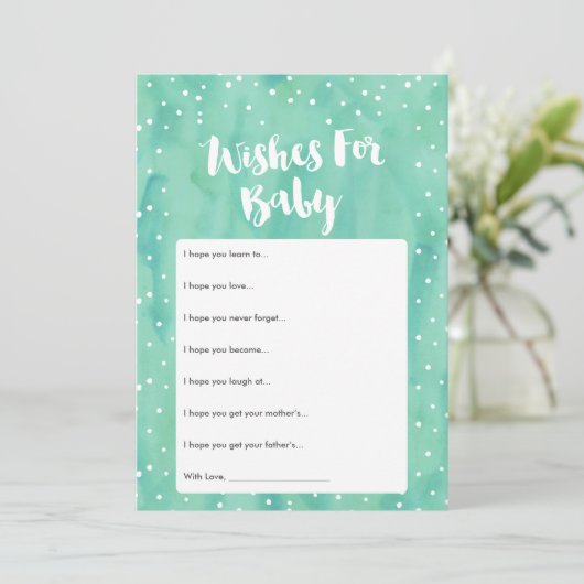 Oh Baby Mint Waterverf Baby shower wenst Kaart (Staand voorkant)