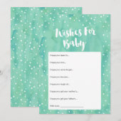 Oh Baby Mint Waterverf Baby shower wenst Kaart (Voorkant / Achterkant)