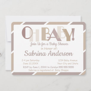 Oh Baby Mocha Modern grillig Baby shower Kaart