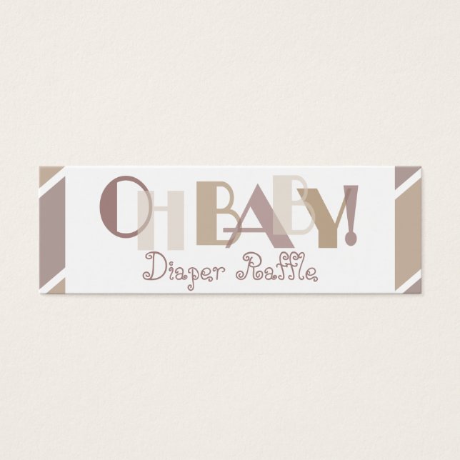 Oh Baby MOcha Moderne Luier Raffle Mini Visitekaartjes (Voorkant)