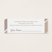 Oh Baby Mocha Moderne Typografie Luier Raffle Mini Visitekaartjes (Achterkant)