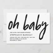Oh Baby Modern Baby shower Gray Gingham Kaart (Voorkant)