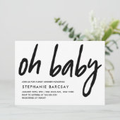 Oh Baby Modern Baby shower Gray Gingham Kaart (Staand voorkant)