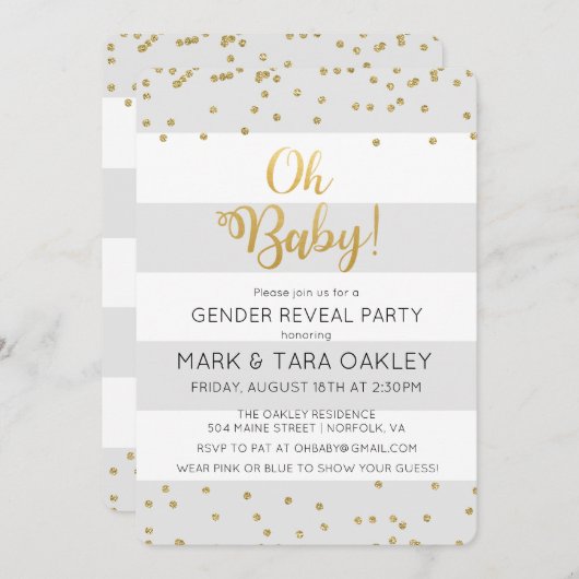 Oh Baby Modern Baby shower Uitnodiging (Voorkant / Achterkant)