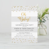 Oh Baby Modern Baby shower Uitnodiging (Staand voorkant)