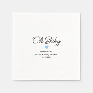 Oh Baby Modern Blauw Baby shower Custom Servet