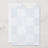 Oh Baby Modern Blue Checkered Baby Shower Kaart (Achterkant)