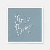 Oh Baby Modern Cute Blue Boy Baby shower Servet (Voorkant)