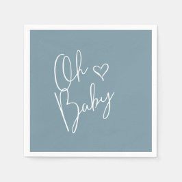 Oh Baby Modern Cute Blue Boy Baby shower Servet
