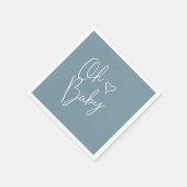 Oh Baby Modern Cute Blue Boy Baby shower Servet (Hoek)