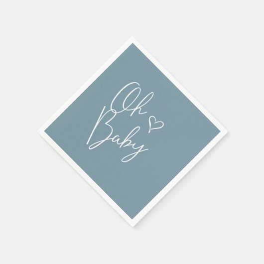 Oh Baby Modern Cute Blue Boy Baby shower Servet (Hoek)