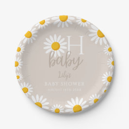 Oh Baby Modern Daisy Genderneutraal Baby shower Papieren Bordje