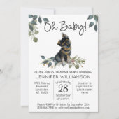 Oh Baby! Modern Dog Baby shower German Shepherd Kaart (Voorkant)