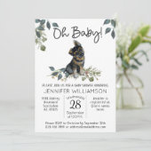 Oh Baby! Modern Dog Baby shower German Shepherd Kaart (Staand voorkant)