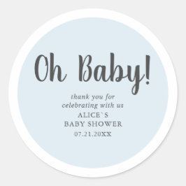 Oh Baby Modern eenvoudig Baby shower Ronde Sticker