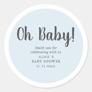 Oh Baby Modern eenvoudig Baby shower Ronde Sticker