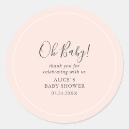 Oh Baby Modern eenvoudig Baby shower Ronde Sticker