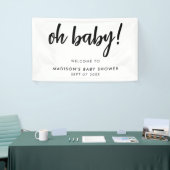 Oh Baby Modern Elegant Black en White Baby shower Spandoek (Beurs)