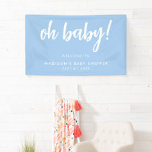 Oh Baby Modern Elegant Blue Baby shower
