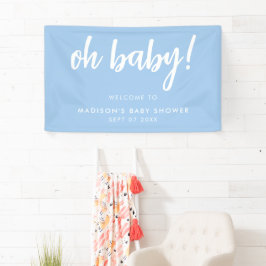 Oh Baby Modern Elegant Blue Baby shower Spandoek