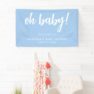 Oh Baby Modern Elegant Blue Baby shower Spandoek