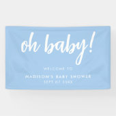 Oh Baby Modern Elegant Blue Baby shower Spandoek (Horizontaal)