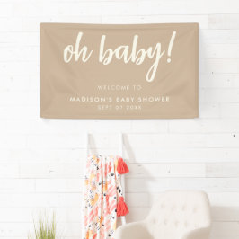 Oh Baby Modern Elegant Tan Baby shower Spandoek